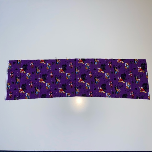 Disney Minnie Mickey Mouse Spooky Halloween Fabric 1/3 Yard 12x44 Purple/Multi - Picture 8 of 8